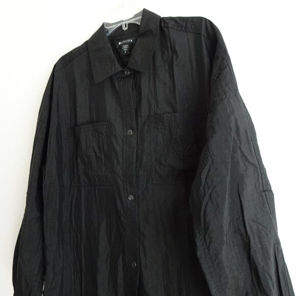 Athleta Lunar Sheen Shirt Top Women's Size S Black Shacket Overshirt Activewear - Picture 5 of 12